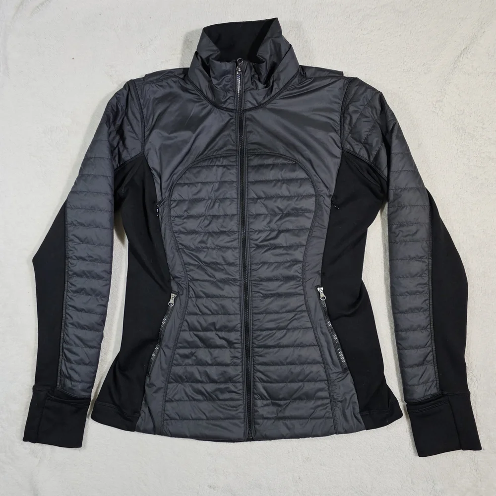 LULULEMON FIRST MILE QUILTED RUNNING Jacket Black Womens Size 10.